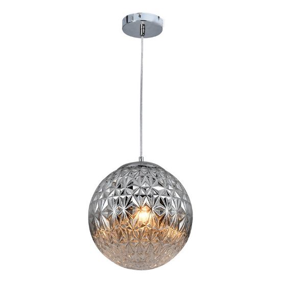 Снимка на Oсветително тяло абажур 1xE27 Сфера релеф сребро GAUSS