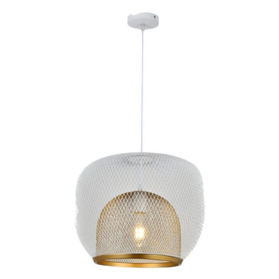 Снимка на Oсветително тяло абажур 1xE27 Бяло+мед GAUSS