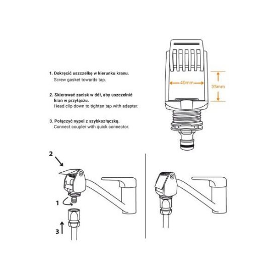 Снимка на Универсален конектор за смесител макс. 40 мм Black Line BRADAS
