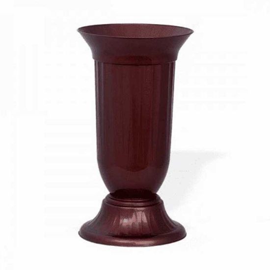 Снимка на Оребрена ваза Ø16x29 см кафява