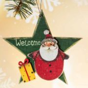 Снимка на Дървена коледна играчка за елха звезда 14x14x1 см