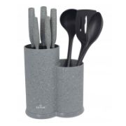 Снимка на Комплект ножове и прибори за сервиране със стойка 8 части ZILNER