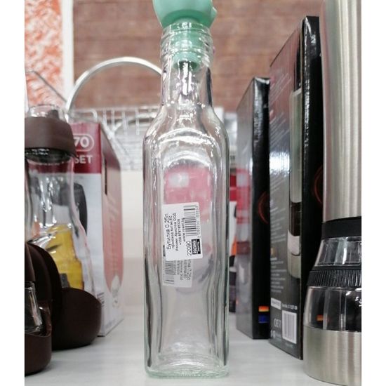 Снимка на Бутилка за олио и оцет с цветна капачка 0.25 л