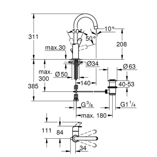 Снимка на Смесител за баня 1/2″ L-размер Eurosmart GROHE