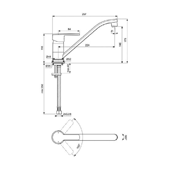 Снимка на Стоящ смесител за кухня Calista Vidima