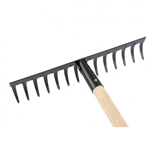 Снимка на Гребло за листа с дървена дръжка 360 мм 14 прави зъба Sibrtech